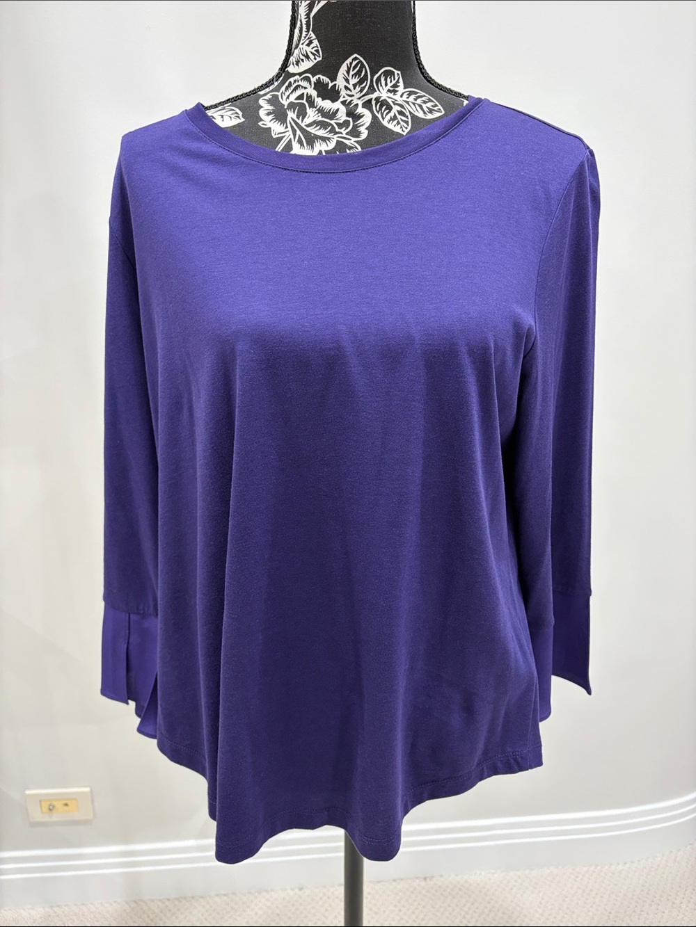 NWT Luisa Cerano Silk Purple Top size 12, EUR 42
